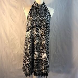 Altar’d State Black and White Sleeveless Choker Collar Dress Open Back M